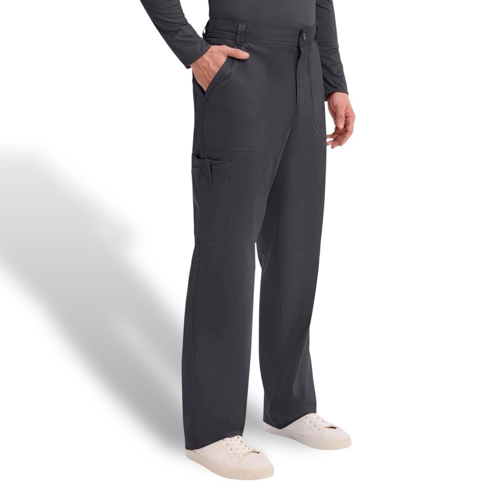 Cherokee Workwear Scrubs Pants Mens Medium Cargo Pocket Fly Front Pewter Gray